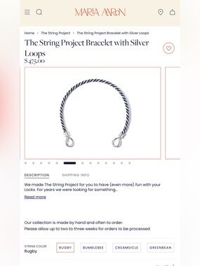 Marla Aaron The String Project Bracelet with Silver Loops — Rugby